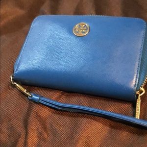 Tory Burch Royal Blue wristlet EUC